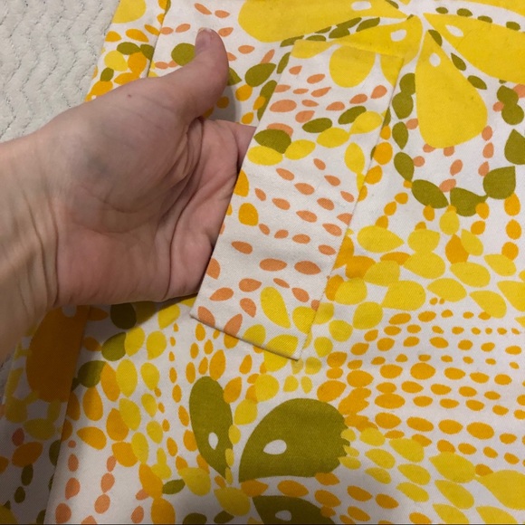 J Crew Yellow Floral Retro Mini Skirt Pockets 2 - Picture 4 of 7